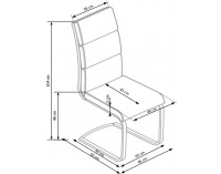 Jedálenská stolička K230 - svetlosivá / chróm
