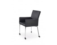 Jedálenské kreslo na kolieskach K256 - čierna / chróm
