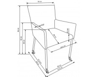 Jedálenské kreslo na kolieskach K256 - čierna / chróm