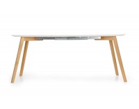 Rozkladací jedálenský stôl Kajetan 135/185 - biela / dub medový