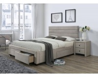 Čalúnená manželská posteľ s roštom Kayleon 160 - béžová