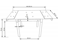 Sklenený rozkladací jedálenský stôl Kent - čierna