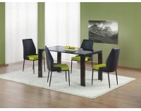 Sklenený jedálenský stôl Kevin - čierny lesk