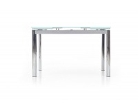 Sklenený rozkladací jedálenský stôl Lambert - biela / chróm