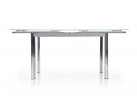Sklenený rozkladací jedálenský stôl Lambert - biela / chróm