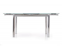 Sklenený rozkladací jedálenský stôl Lambert - čierna / chróm