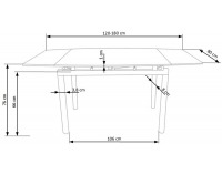Sklenený rozkladací jedálenský stôl Lambert - čierna / chróm
