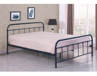 Kovová jednolôžková posteľ s roštom Linda 120 - čierna