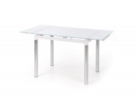 Sklenený rozkladací jedálenský stôl Logan 2 - biela / chróm
