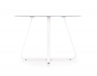 Okrúhly sklenený jedálenský stôl Looper - biela