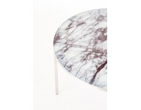 Okrúhly sklenený konferenčný stolík Mangusta - mramor / nerezová
