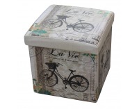 Taburetka s úložným priestorom Moly - vzor retro