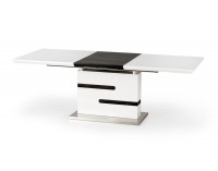 Rozkladací jedálenský stôl Monaco - biely lesk / sivá