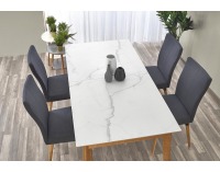 Rozkladací jedálenský stôl Montreal - biela / popol / jaseň