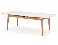 Rozkladací jedálenský stôl Montreal - biela / popol / jaseň