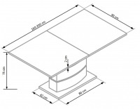 Rozkladací jedálenský stôl Nobel - biely lesk