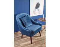 Kreslo Opale - tmavomodrá / tmavý orech