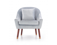 Kreslo Opale - svetlosivá / tmavý orech