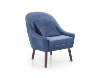 Kreslo Opale - tmavomodrá / tmavý orech