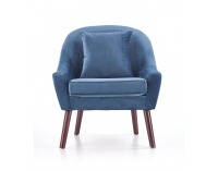 Kreslo Opale - tmavomodrá / tmavý orech