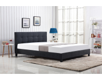 Čalúnená manželská posteľ s roštom Oxford 160 - tmavosivá