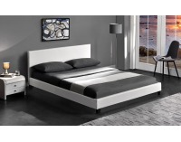 Čalúnená manželská posteľ s roštom Pago 160 - biela