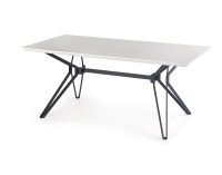 Rozkladací jedálenský stôl Pascal 160/200 - biely lesk / čierna