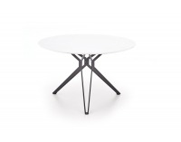 Okrúhly jedálenský stôl Pixel - biely lesk / čierna