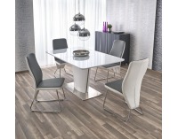 Sklenený rozkladací jedálenský stôl Platon - biely lesk