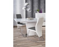 Sklenený rozkladací jedálenský stôl Platon - biely lesk