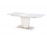 Sklenený rozkladací jedálenský stôl Platon - biely lesk