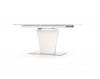 Sklenený rozkladací jedálenský stôl Platon - biely lesk