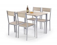 Jedálenský set Ralph 1+4 - dub sonoma / oceľ