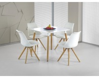 Jedálenský stôl Socrates 80 - biely lesk / buk