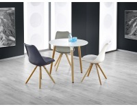 Okrúhly jedálenský stôl Socrates 80 - biely lesk / buk