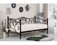 Kovová jednolôžková posteľ s roštom Sumatra 90 - čierna