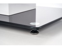 Sklenený jedálenský stôl Vesper - čierna / biely lesk