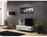 TV stolík na stenu Vigo New 140 - dub sonoma / biely lesk