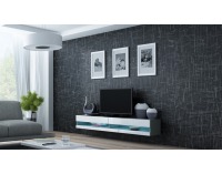 TV stolík na stenu Vigo New 180 - sivá / biely lesk