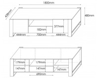 TV stolík Wood - dub wotan / antracit
