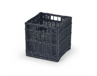 Prútený úložný box Woody - čierna
