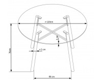 Okrúhly sklenený jedálenský stôl Yukon - priehľadná / buk