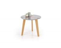 Okrúhly konferenčný stolík Zeta - sivý lesk / buk