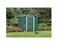 Plechový záhradný domček Hamal Typ 1 132x196x186 cm - zelená / biela