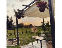 Hliníková pergola Handan 300x300 cm - čierna / béžová