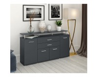 Štvordverová komoda so zásuvkami Hanola - grafit