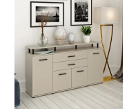 Štvordverová komoda so zásuvkami Hanola - kašmír