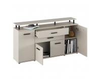 Štvordverová komoda so zásuvkami Hanola - kašmír