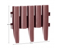 Obruba trávnika / záhradný plôtik (10 ks) Hansi New - hnedá