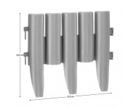 Obruba trávnika / záhradný plôtik (10 ks) Hansi New - sivá